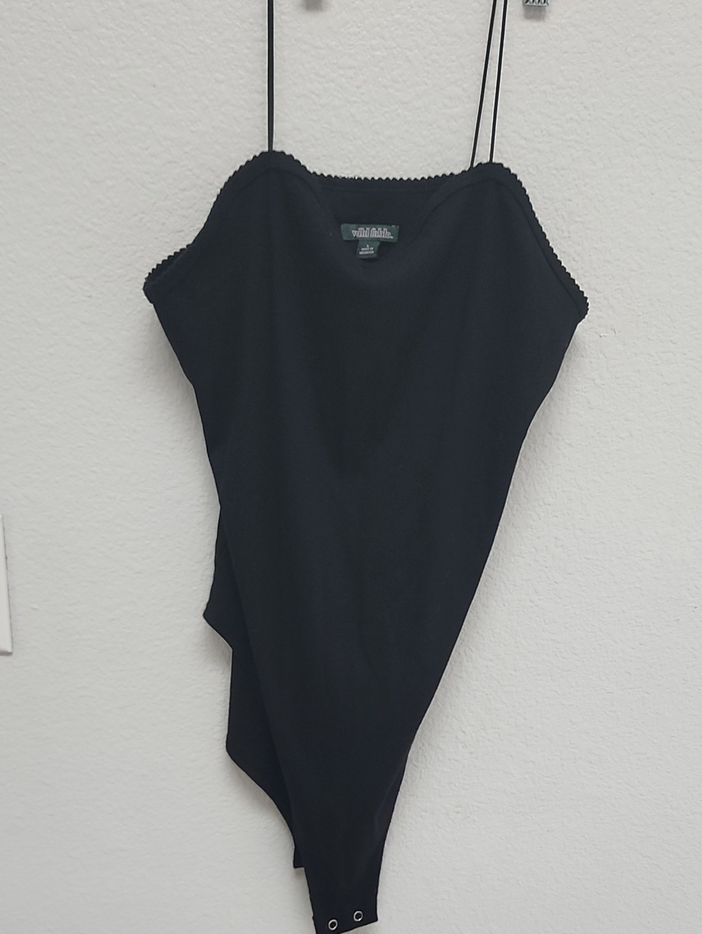 wild fable Black Asymmetrical Slip Bodysuit Dress